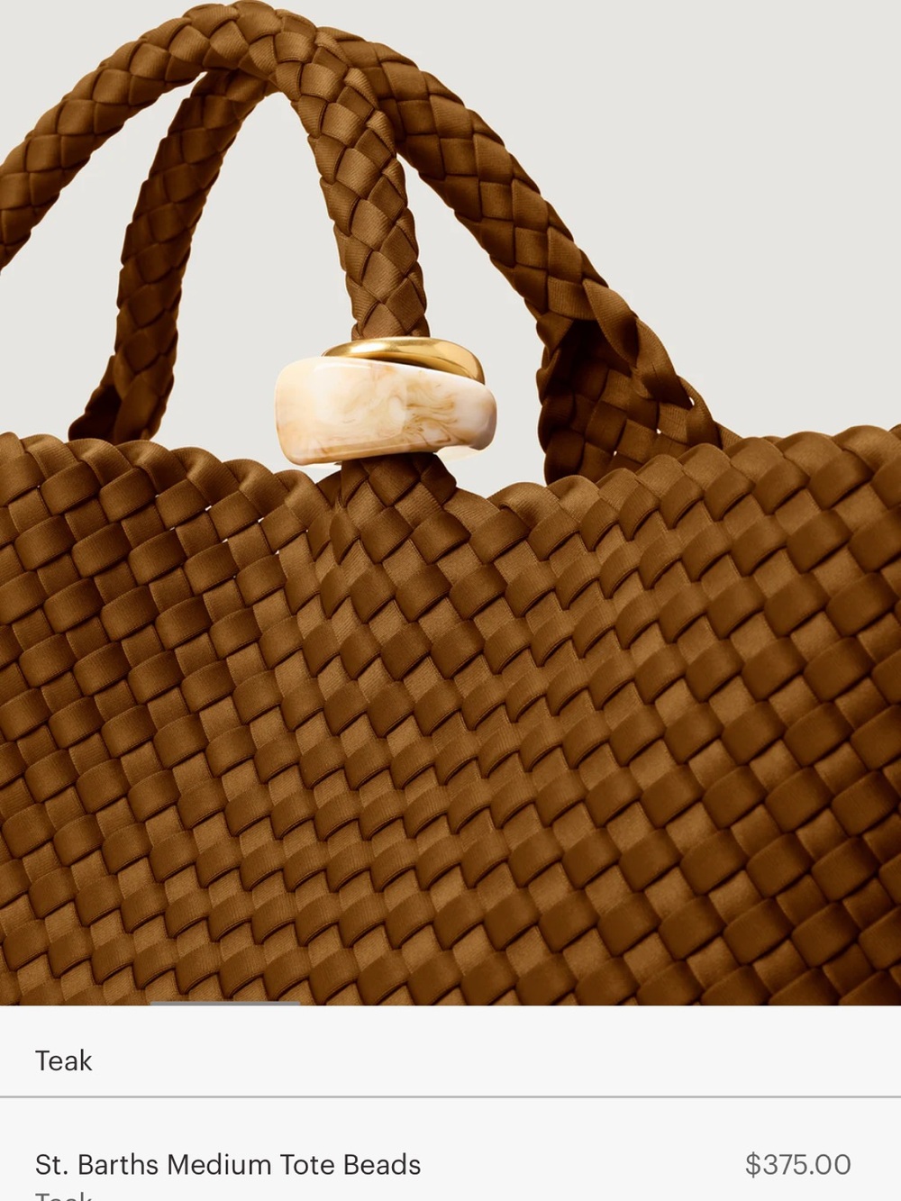 Naghedi Medium Woven Top-Handle St Barth’s Tote - Brown - Picture 2 of 3